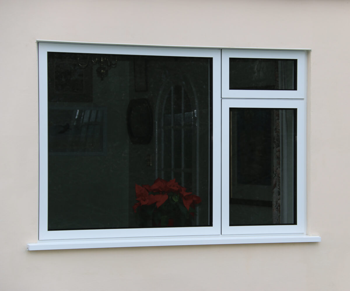 aluminium window in white