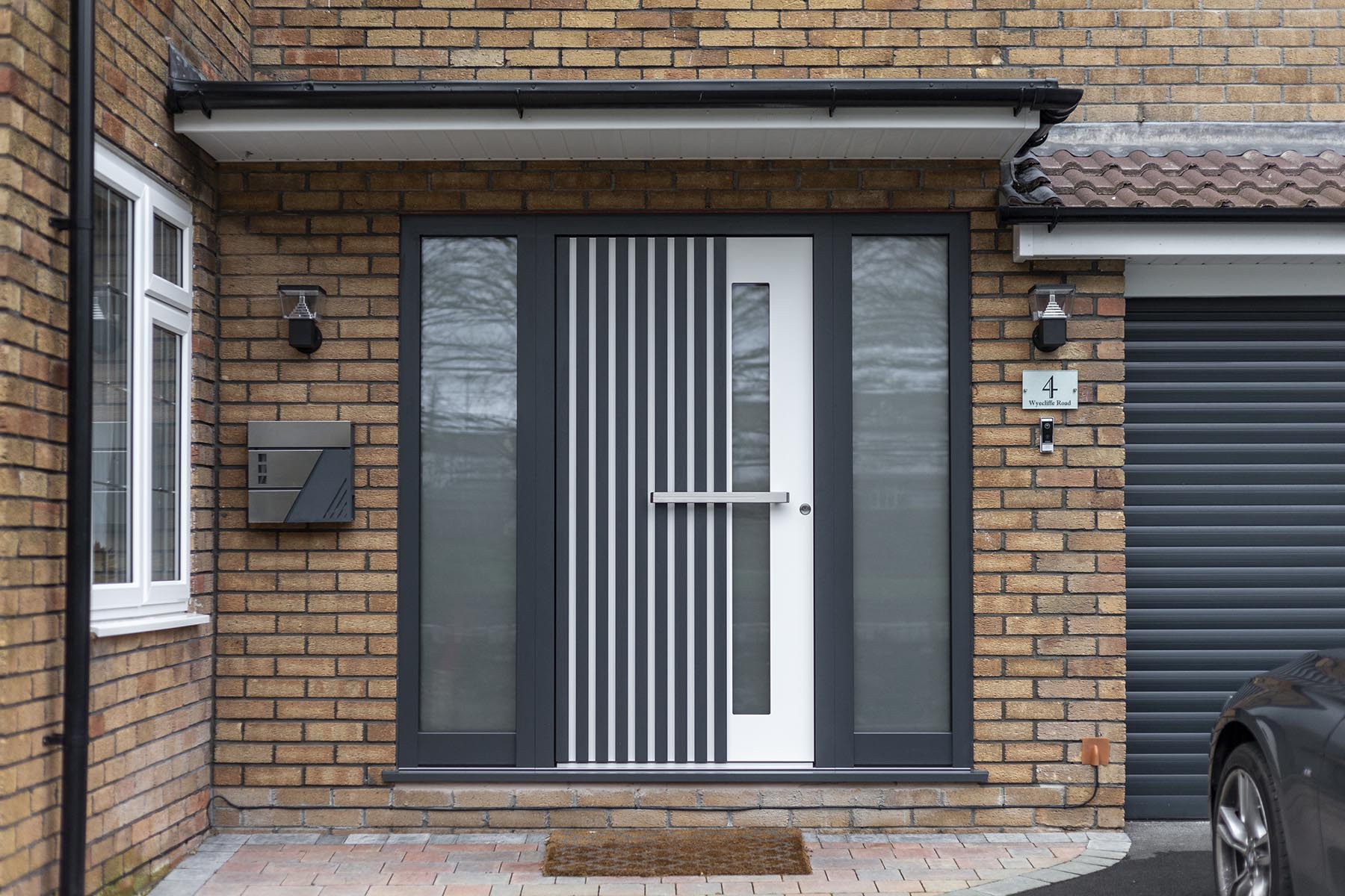 Spitfire panel front door in black and white