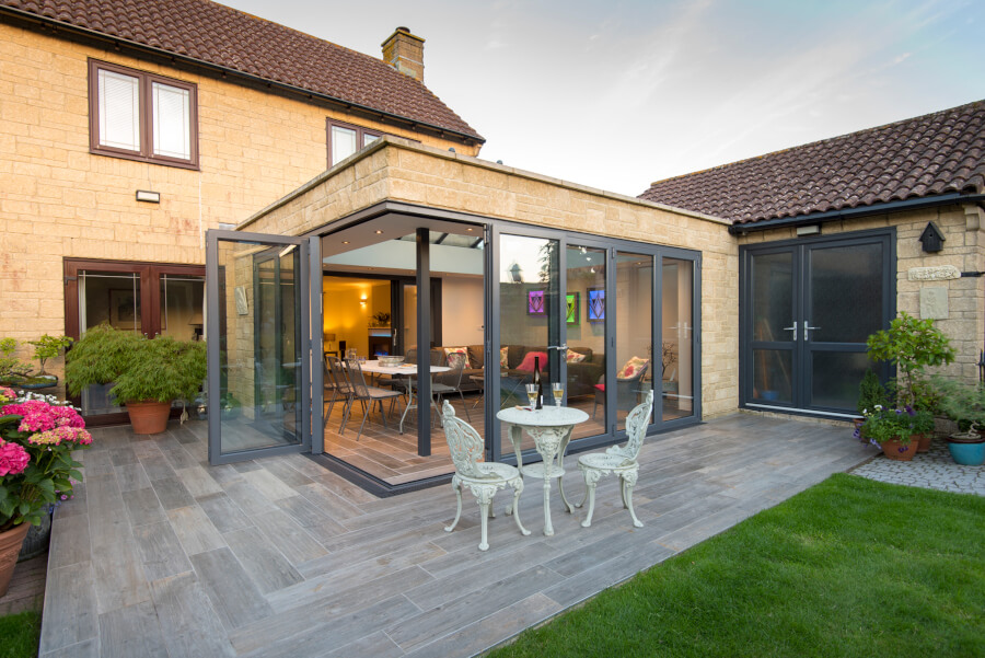Bi-fold doors on corner