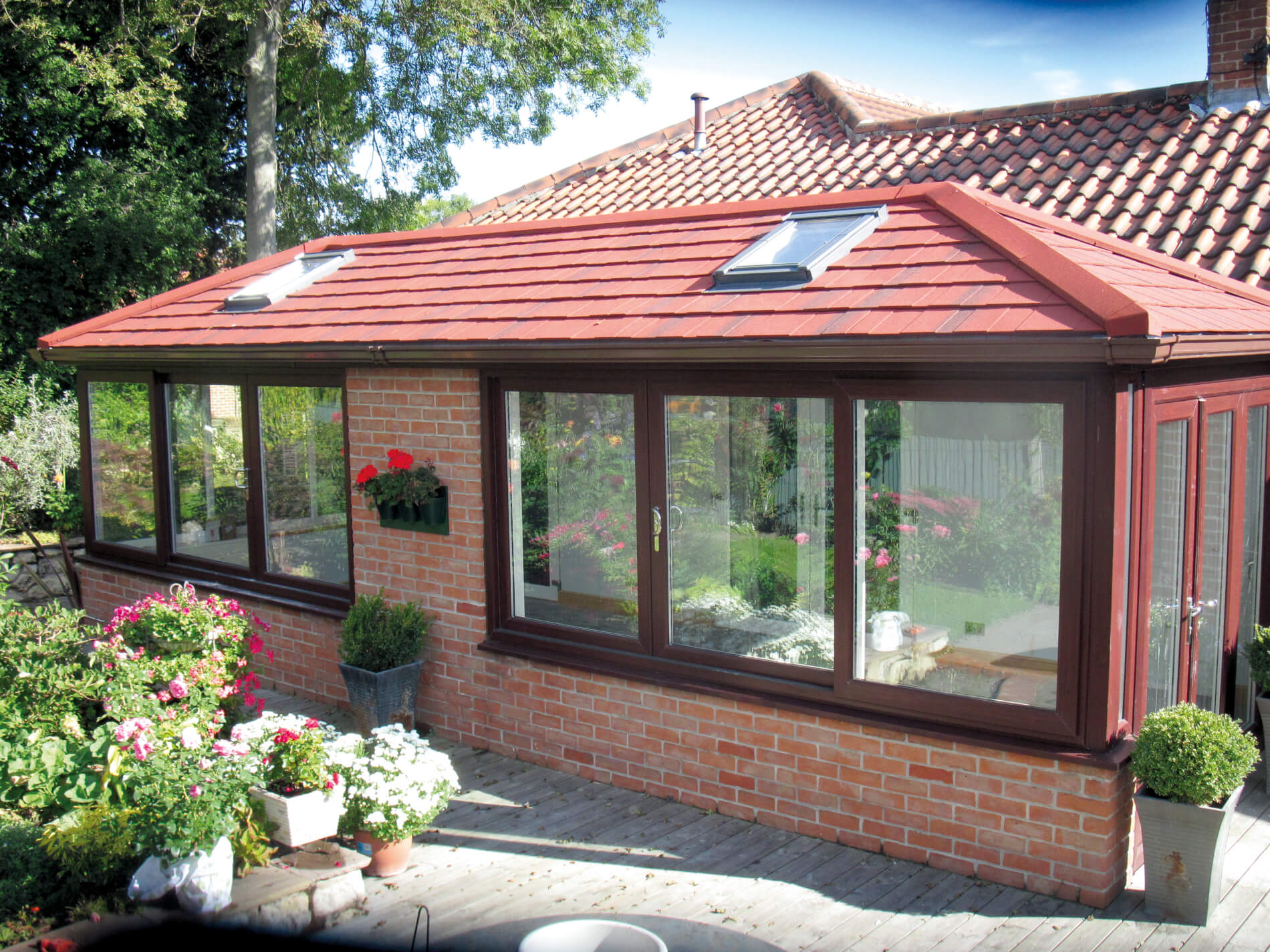 Supalite tiled roof brick red