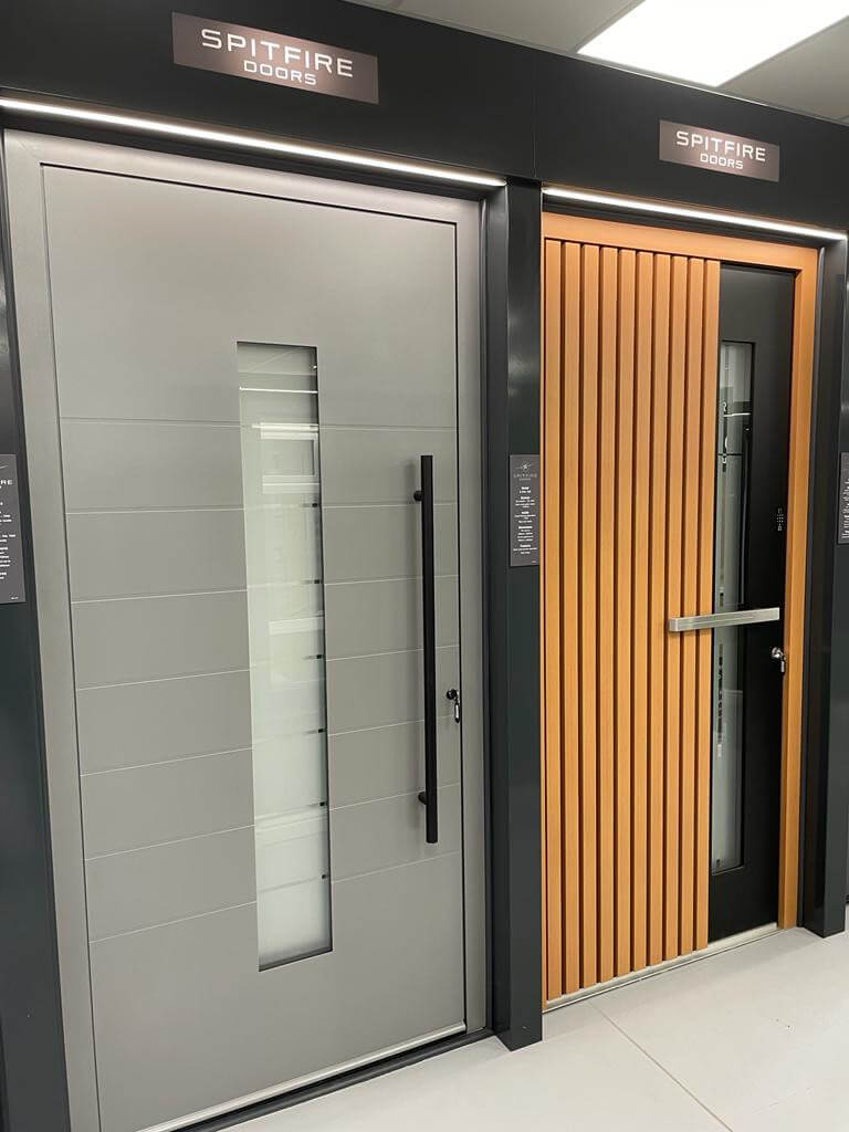 Spitfire doors in Droylsden Glass showroom